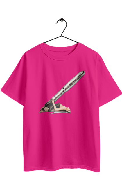 Футболка оверсайз з принтом "Великий Патрон". Дівчина, куля, патрон. 2070702