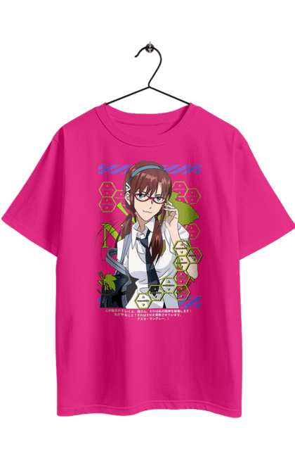 Футболка оверсайз з принтом "Євангеліон Марі". Evangelion, mari, mari makinami illustrious, neon genesis evangelion, аніме, єва-02, єва-05, євангеліон, марі, янгол. 2070702