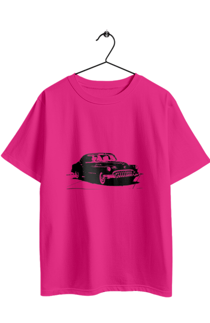 Футболка оверсайз з принтом "Авто.6". Авто, графіка, малюнок, ретро авто, чорно-білий. 2070702