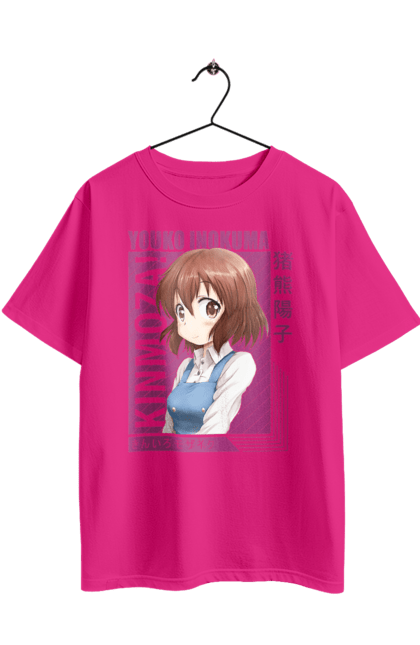 Футболка оверсайз с принтом Золотая мозаика Ёко Инокума. Anime, kiniro mosaic, kinmoza, manga, yoko inokuma, аниме, еко, ёко инокума, золотая мозаика, манга. 2070702