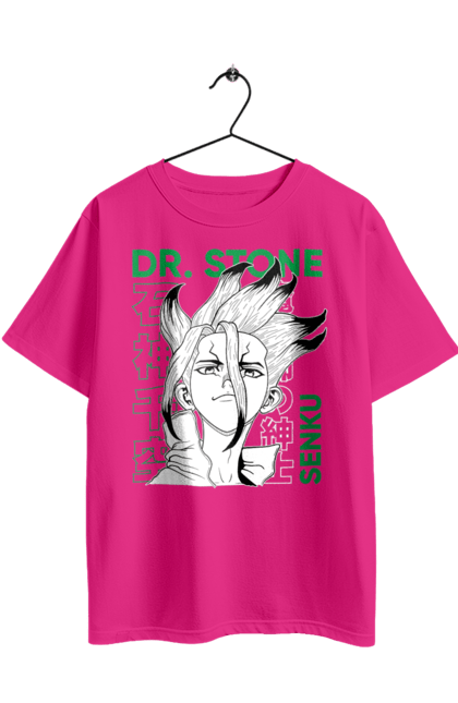 Футболка оверсайз з принтом "Dr. Stone Сенку". Dr. stone, ishigami, senku, senku ishigami, аніме, доктор стоун, ісіґамі, ісіґамі сенку, манга, сенку. 2070702