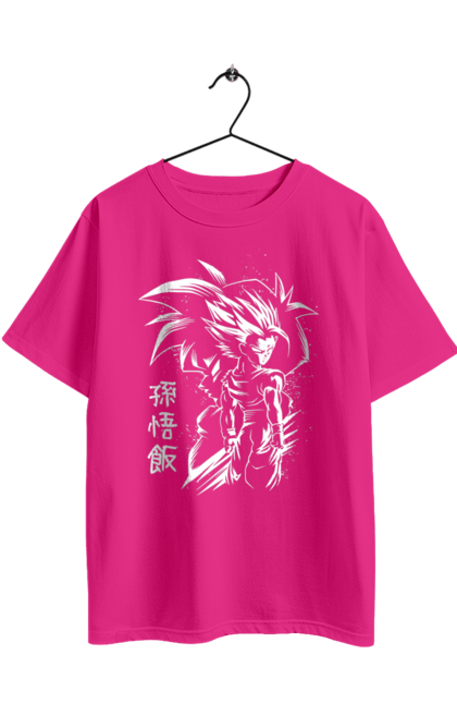 Oversized t-shirt with prints Dragon Ball Son Goku. Anime, dragon ball, goku, manga, son goku, tv series. 2070702