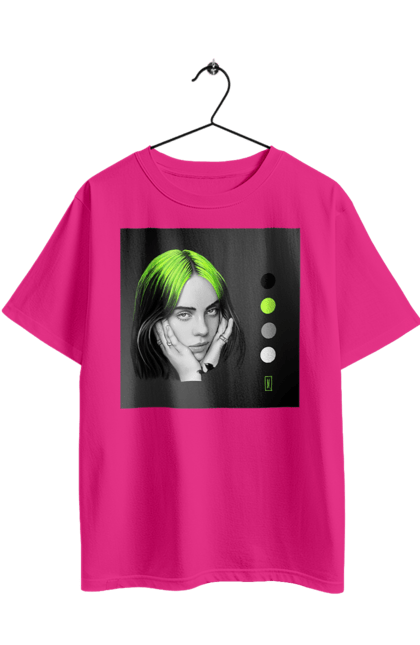 Футболка оверсайз з принтом "Біллі Ейліш". Біллі, біллі ейліш, ейліш. 2070702