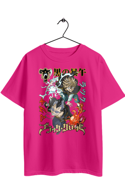 Футболка оверсайз з принтом "Black Clover Магна Свінг та Лакк Вольтія". Anime, black clover, luck voltia, magna swing, manga, аніме, лакк вольтія, магна свінг. 2070702