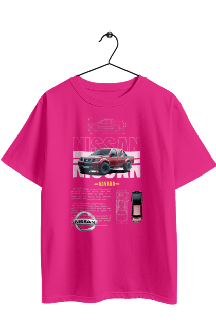 Футболка оверсайз с принтом Nissan Navara. Navara, nissan, nissan motor, автомобиль, машина, навара, ниссан, пикап. 2070702