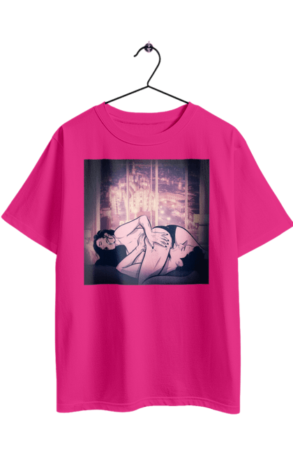 Футболка оверсайз з принтом "Дорослі Ігри На Тлі Міста". Гола, кохання, лизати, трусики. 2070702