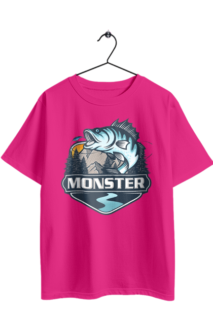 Футболка оверсайз з принтом "Рибалка". Монстер, рибак, рибалка, хоббі. 2070702