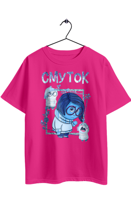 Футболка оверсайз з принтом "Думками навиворіт Смуток". Inside out, pixar, sadness, думками навиворіт, емоції, мультфільм, сум. 2070702