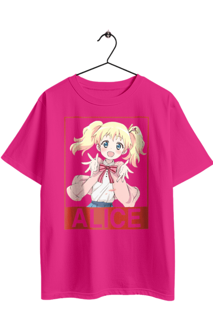 Футболка оверсайз з принтом "Золота мозаїка Аліса Картелет". Alice cartelet, anime, kiniro mosaic, kinmoza, manga, аліса, аліса картелет, аніме, золота мозаїка, манга. 2070702