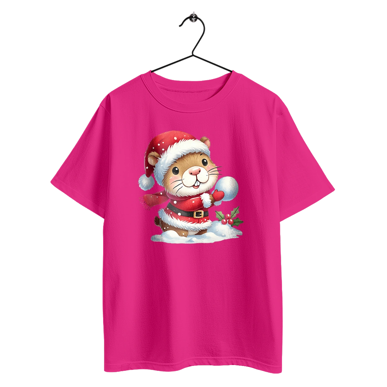 Capybara playing snowballs