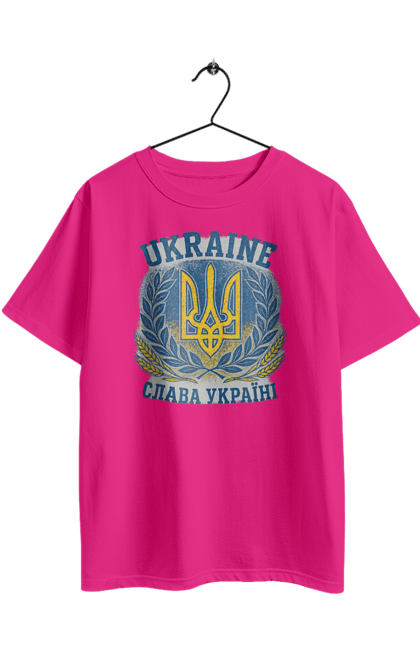 Футболка оверсайз з принтом "Слава Україні". Герб україни, героям слава, жовто блакитний, патріотичні, прапор україни, слава україні, тризуб, україна, українська символіка, українські. 2070702