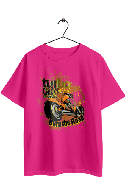 Футболка оверсайз з принтом "Мопед Турбо". Їзда, мопед, швидкість. 2070702