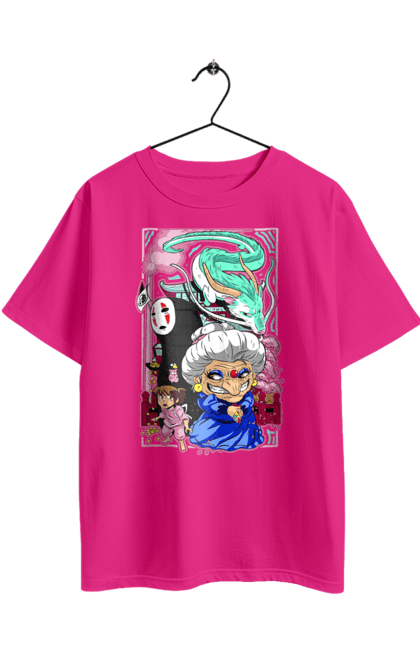 Футболка оверсайз з принтом "Віднесені привидами". Chihiro, haku, spirited away, studio ghibli, безликий, віднесені привидами, гіблі, дракон, хаку, чіхіро. 2070702