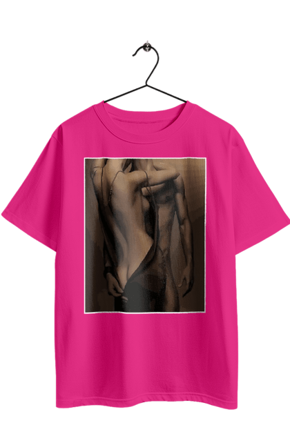 Футболка оверсайз с принтом Интрига. Взаимность, интрига, любов, мужчина и женщина, невозможно устоять, секс, увлечение. 2070702