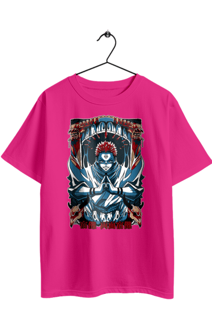 Футболка оверсайз з принтом "Магічна битва Сукуна". Anime, jujutsu kaisen, manga, sukuna, аніме, магічна битва, манга, містика, сукуна, темне фентезі. 2070702