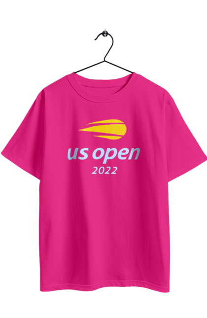 Футболка оверсайз с принтом Теннисный турнир US Open 2022. Большой теннис, игроки, мяч, нью йорк, открытый чемпионат, призовой фонд, ракетка, спонсор, хард, чемпионат америки. 2070702