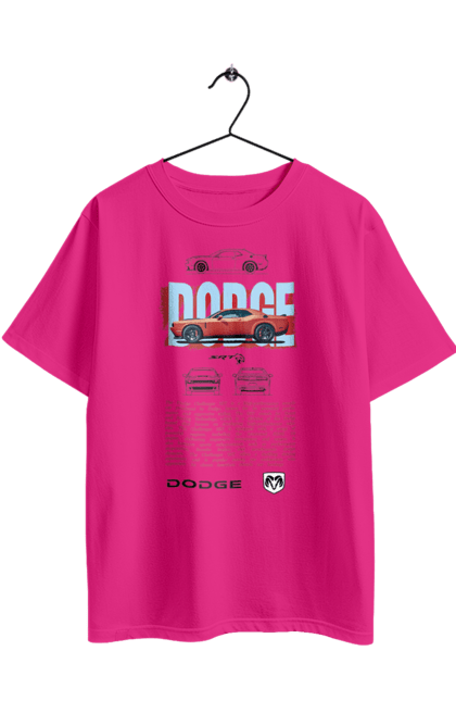 Футболка оверсайз з принтом "Dodge". Challenger, chrysler, dodge, авто, автомобіль, гонка, додж. 2070702