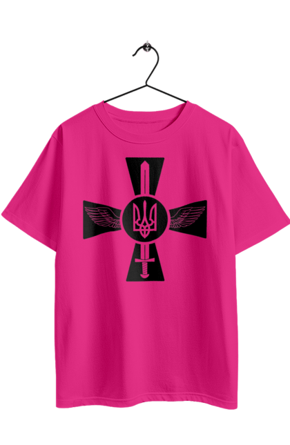 Футболка оверсайз з принтом "Україна герб". Герб, крила, меч, україна. 2070702