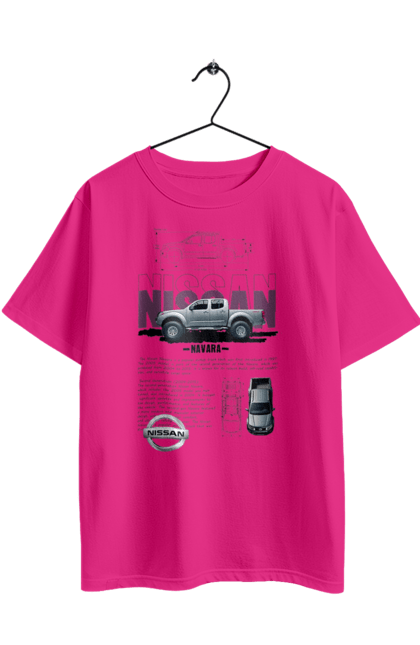 Футболка оверсайз с принтом Nissan Navara. Navara, nissan, nissan motor, автомобиль, машина, навара, ниссан, пикап. 2070702