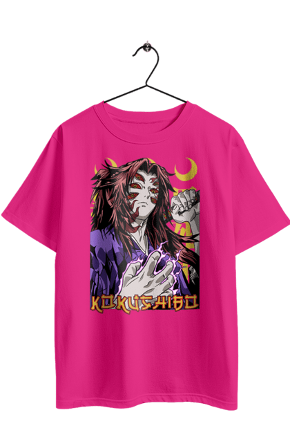 Футболка оверсайз з принтом "Винищувач Демонів Кокушибо". Demon slayer, kimetsu no yaiba, kokushibo, аніме, винищувач демонів, вища луна, дванадцять лун, демон, кокушибо, манга. 2070702