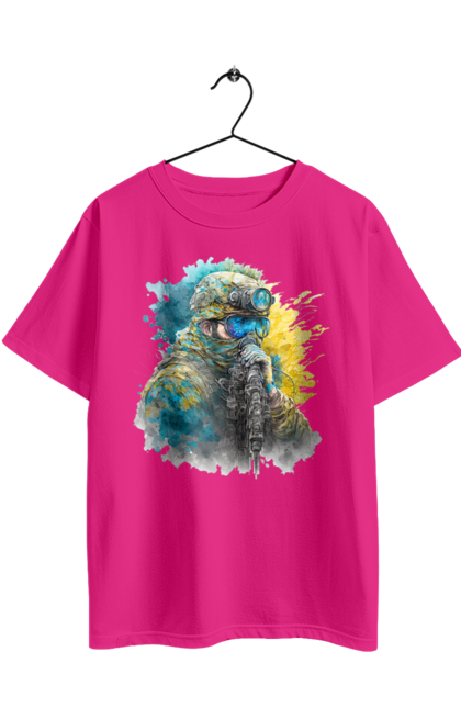 Футболка оверсайз з принтом "Снайпер ЗСУ". Армія, зсу, прапор україни, символи україни, снайпер, солдат, україна. 2070702