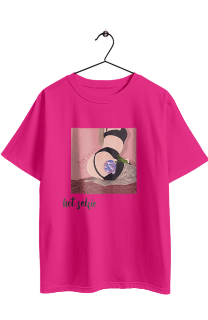 Футболка оверсайз з принтом "Hot selfie". +18, девушка, сексуально, селфі, тело. 2070702