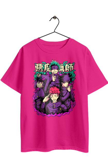 Футболка оверсайз з принтом "Магічна битва". Anime, jujutsu kaisen, manga, аніме, ітадорі, магічна битва, манга, містика, сукуна, темне фентезі. 2070702