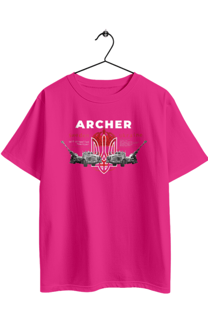 Футболка оверсайз з принтом "Archer". Archer, bayraktar, caesar, himars, javelin, nlaw, patriot, weapon, zaluzhny. 2070702