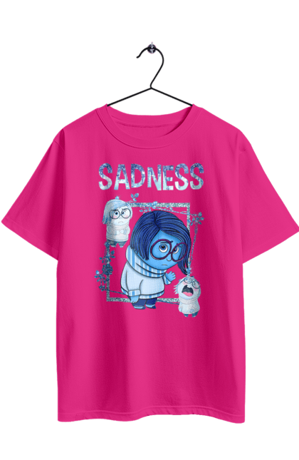 Футболка оверсайз з принтом "Думками навиворіт Смуток". Inside out, pixar, sadness, думками навиворіт, емоції, мультфільм, сум. 2070702