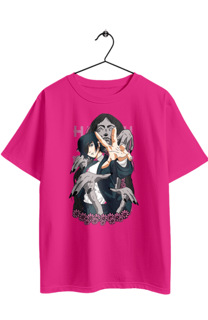 Футболка оверсайз з принтом "Людина Бензопила Хімено". Anime, chainsaw man, himeno, manga, аніме, людина-бензопила, манга, хімено. 2070702