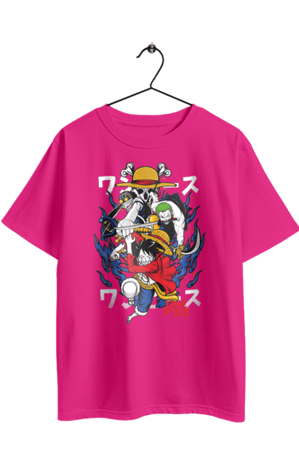 Футболка оверсайз з принтом "Ван Піс Луффі". Luffy, one piece, аніме, ван піс, великий куш, луффі, манга, монки де луффі, пірати. 2070702