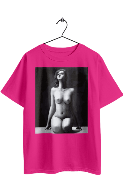 Футболка оверсайз з принтом "Краса тіла". Вигини жіночого тіла, грація тіла, груди, жіноче тіло, жіночі груди, краса тіла. 2070702