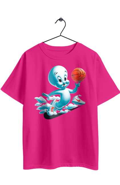 Oversized t-shirt with prints Casper. Ball, basketball, casper, ghost, movie, sneakers, sport. 2070702