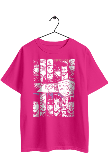 Футболка оверсайз з принтом "Магічна битва Годжо". Anime, gojo, jujutsu kaisen, manga, аніме, годжо, магічна битва, манга, містика, темне фентезі. 2070702