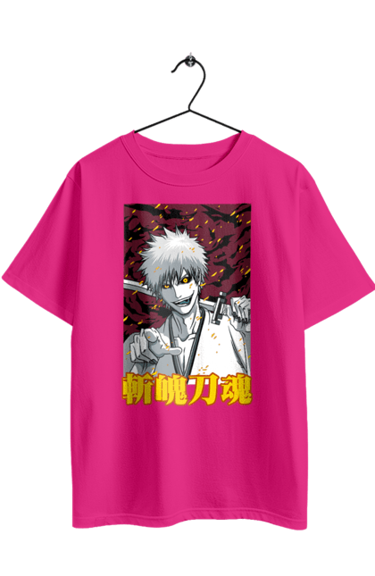 Футболка оверсайз з принтом "Бліч Куросакі Ічіґо". Anime, bleach, ichigo kurosaki, manga, аніме, бліч, ічіго, куросакі ічіґо, манга. 2070702