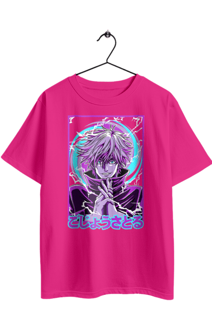 Футболка оверсайз з принтом "Магічна битва Годжо". Anime, gojo, jujutsu kaisen, manga, аніме, годжо, магічна битва, манга, містика, темне фентезі. 2070702