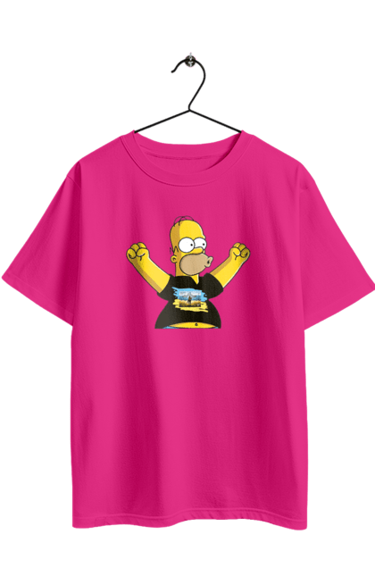 Футболка оверсайз з принтом "Сімпсон та російський корабель". Війна, гомер, гомер сімпсон, марка корабель, патріот, перемога, російський корабель, сімпсон, україна. 2070702