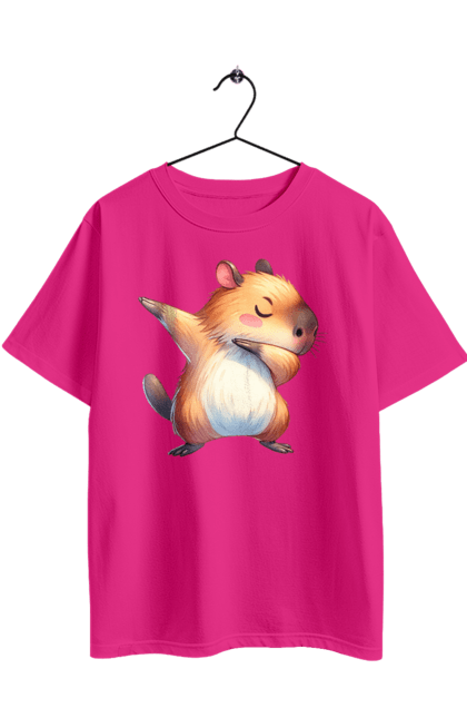 Футболка оверсайз з принтом "Капібара". Capybara, водосвинка, гризун, капібара, тварина. 2070702