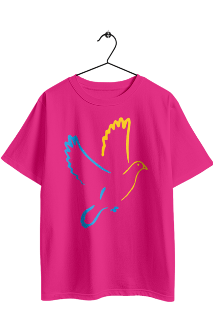 Футболка оверсайз з принтом "Голуб миру". Голуб миру, мир, перемога україни, україна. 2070702