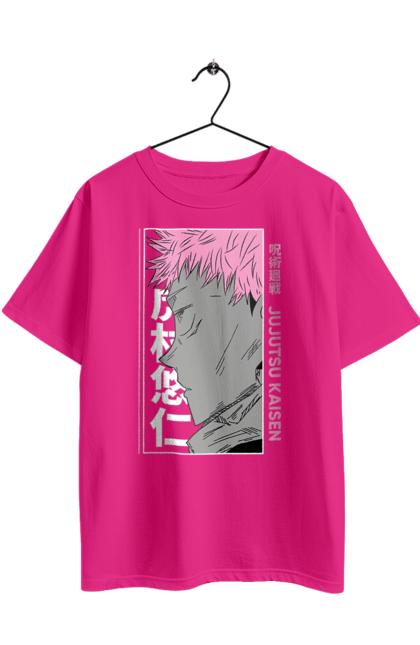 Футболка оверсайз з принтом "Магічна битва". Anime, jujutsu kaisen, manga, аніме, ітадорі, магічна битва, манга, містика, сукуна, темне фентезі. 2070702