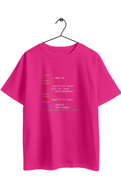 Футболка оверсайз з принтом "Життя програміста". Angular, c, css, html, it, javascript, jquery, php, python, react, svelt, vue, айтишник, айті, гумор, код, кодувати, прогер, програміст, програмісти, ти ж, ти ж програміст, тиж програміст. 2070702