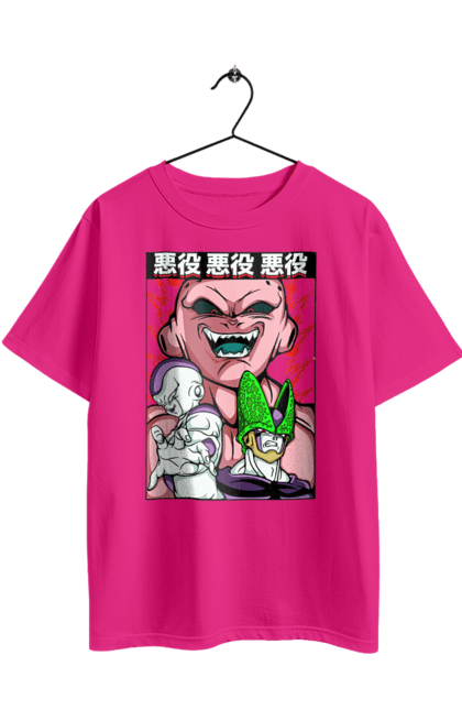 Oversized t-shirt with prints Dragon Ball Majin Buu. Anime, antagonist, dragon ball, majin buu, manga, tv series. 2070702