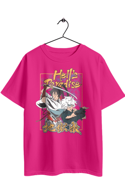 Футболка оверсайз з принтом "Пекельний рай". Anime, hell paradise, hell s paradise, manga, аніме, манга, пекельний рай. 2070702