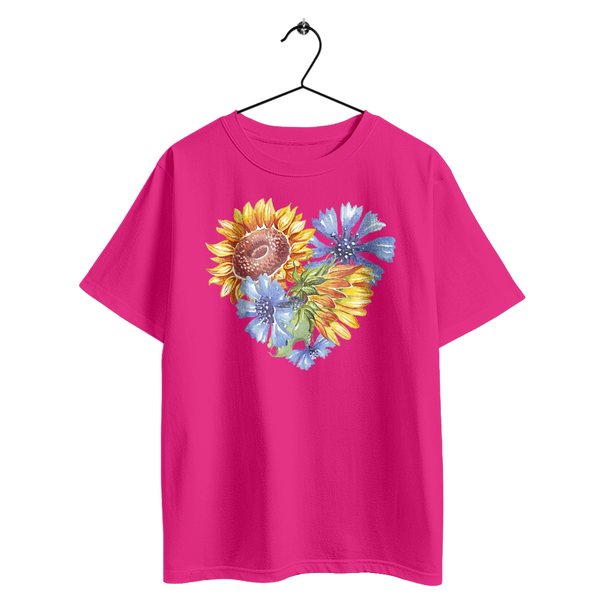 The heart is sunflowers and violets