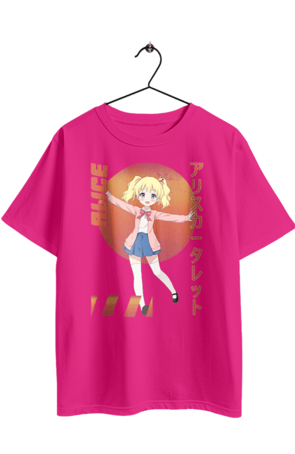 Футболка оверсайз з принтом "Золота мозаїка Аліса Картелет". Alice cartelet, anime, kiniro mosaic, kinmoza, manga, аліса, аліса картелет, аніме, золота мозаїка, манга. 2070702