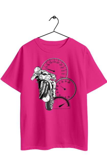 Футболка оверсайз з принтом "Мотоцикл Швидкість Чорний". Мото, мотоцикл, розгін, швидкість. 2070702