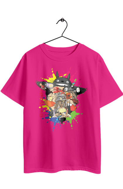 Футболка оверсайз з принтом "Тоторо". Аніме, комедія драма, мій сосід тоторо, пригоди, серіал, фентезі, фільм. 2070702