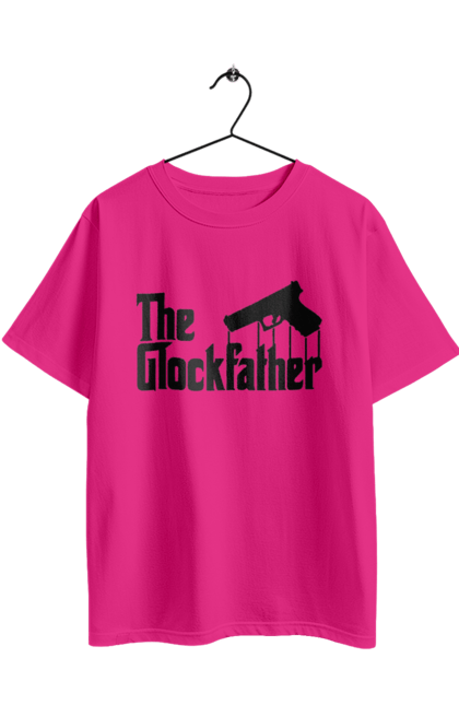 Oversized t-shirt with prints The Glockfather. Firearm, gangster, glock, glockfather, godfather reference, gun, pistol, weapon. 2070702