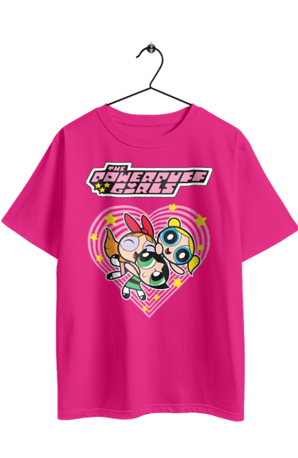 Футболка оверсайз з принтом "Круті дівчата". Cartoon network, powerpuff girls, квітка, круті дівчата, мультсеріал, серце, суперкрихітки. 2070702
