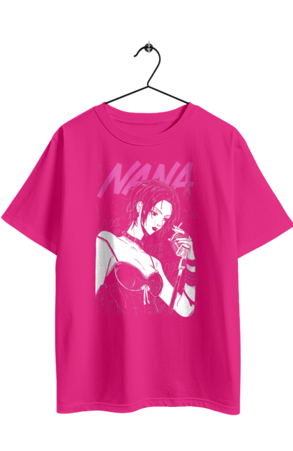 Oversized t-shirt with prints Nana. Anime, black stones, blast, manga, music, musical group, nana, nana osaki, singer. 2070702